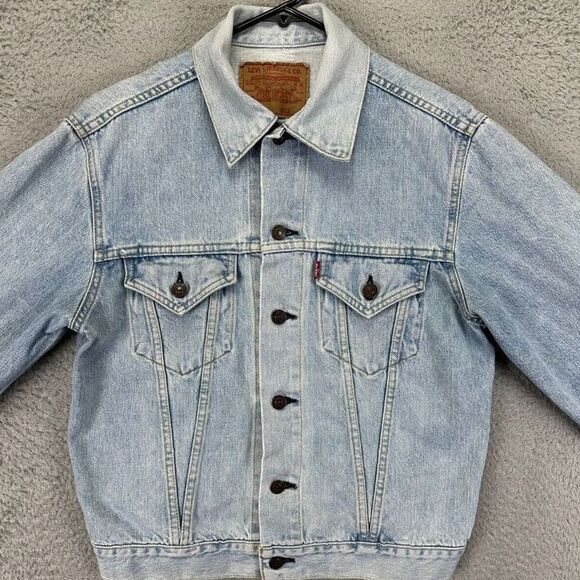 VINTAGE Levis 557XX Jacket Mens 40 Medium Blue Big E‎ 1993 Trucker Jean Denim - Picture 1 of 8